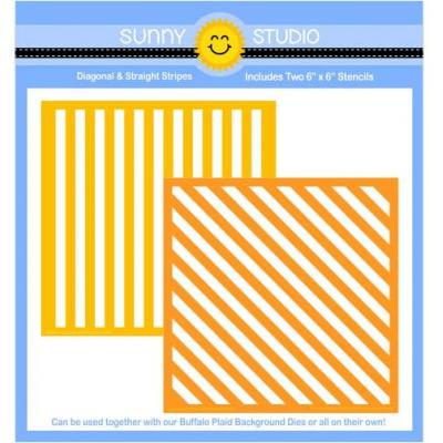 Sunny Studio Stencils - Diagonal & Straight Stripes